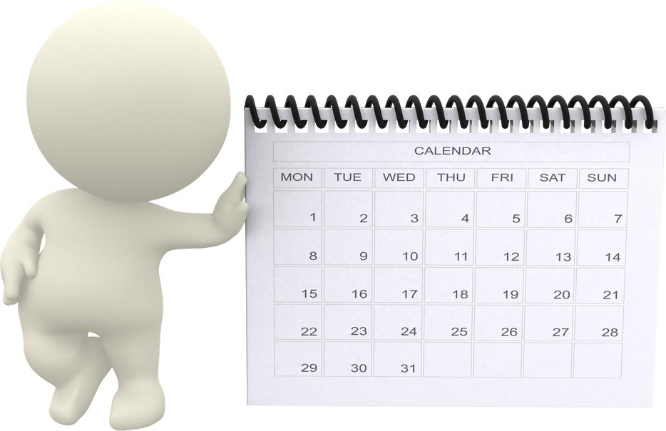 3D Guy with a Calendar